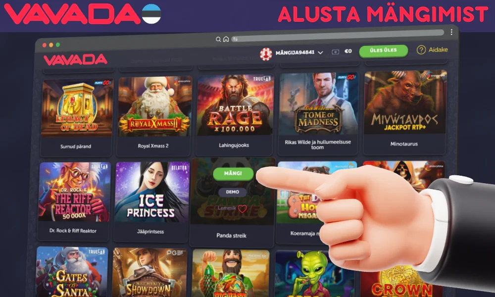 Alustage Vavada mängimist mõne sammuga